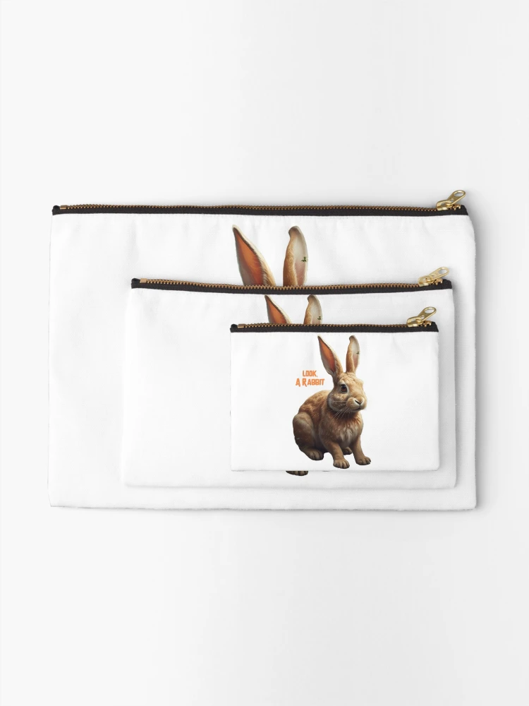 Thumbnail 2 of 4, Zipper Pouch, Look, a Rabbit designed and sold by pUNKnown.