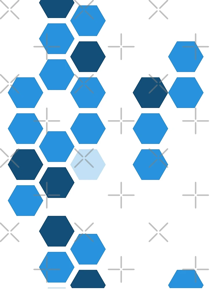 Thumbnail 3 of 3, Scarf, Hex - Blue [Roufxis-Rb] designed and sold by RoufXis.