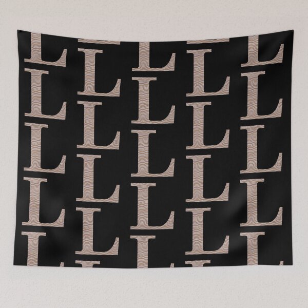 Item preview, Letter L Metallic Look Stripes Silver Gold Copper designed and sold by theartofvikki.