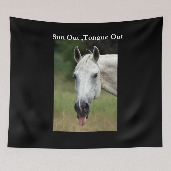 Item preview, Sun Out ,Tongue Out Horse Classic Black Tee designed and sold by GeekySexyCool.