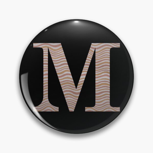 Item preview, Letter M Metallic Look Stripes Silver Gold Copper designed and sold by theartofvikki.