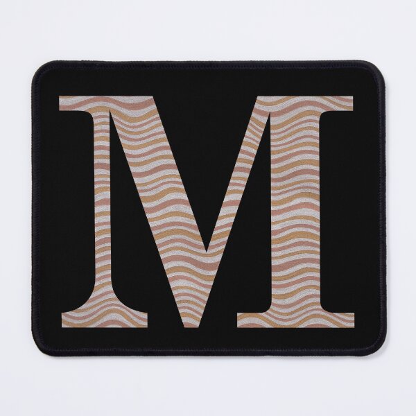 Item preview, Letter M Metallic Look Stripes Silver Gold Copper designed and sold by theartofvikki.