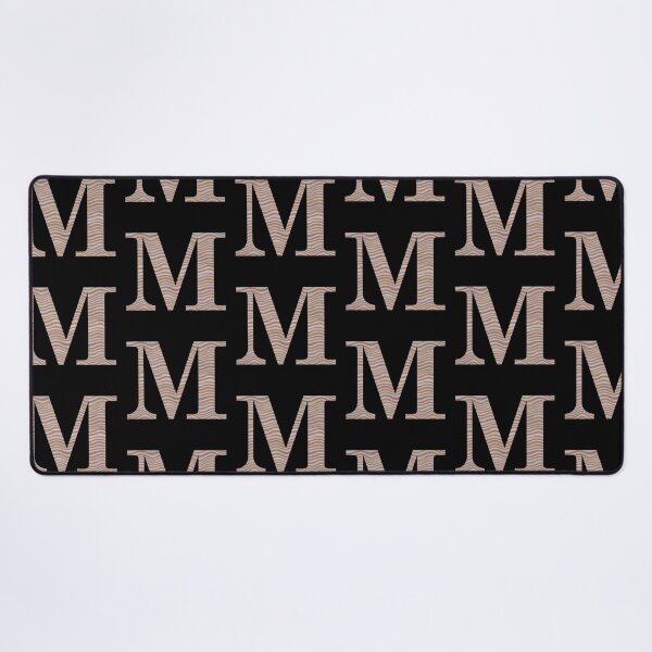 Item preview, Letter M Metallic Look Stripes Silver Gold Copper designed and sold by theartofvikki.