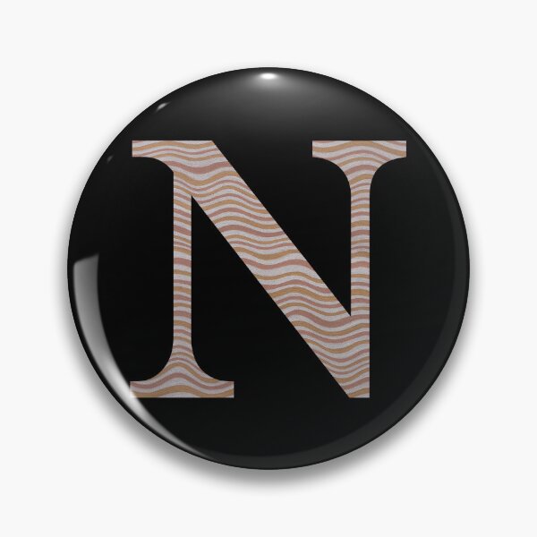 Item preview, Letter N Metallic Look Stripes Silver Gold Copper designed and sold by theartofvikki.
