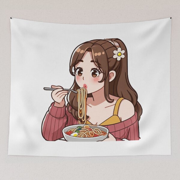 Item preview, Girl Eating Spaghetti designed and sold by St1ck3rss.