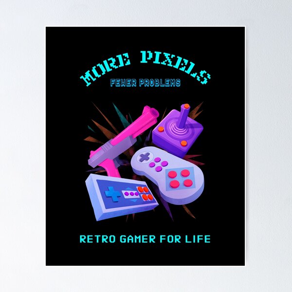 Item preview, More Pixels Fewer Problems Retro Gamer For Life designed and sold by Daniel Paravinic.