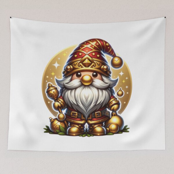 Item preview, Red And Gold Christmas Gnome designed and sold by BassHeadMomma.