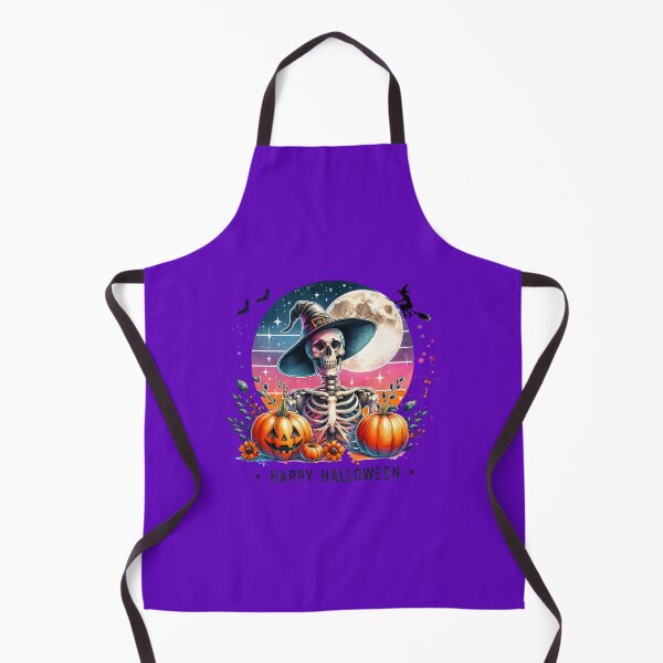 Item preview, Full Moon Frights – Watercolor Skeleton & Pumpkin Patch 'Happy Halloween' Scene designed and sold by artedigital99.