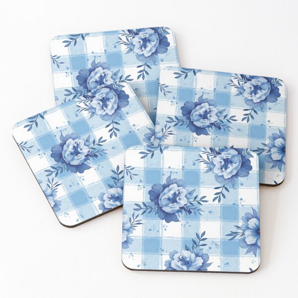 Item preview, Blue Floral Pattern Watercolor Modern China Print designed and sold by ArtfullyRooted.
