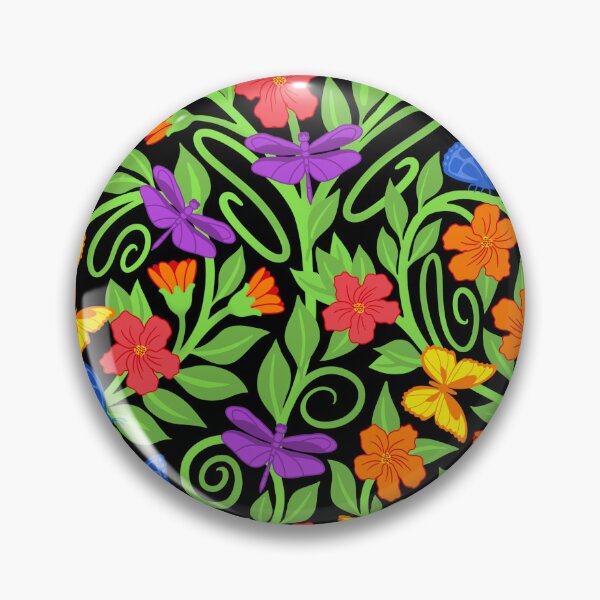Item preview, Floral fiesta colors on black designed and sold by MarySchwindt.