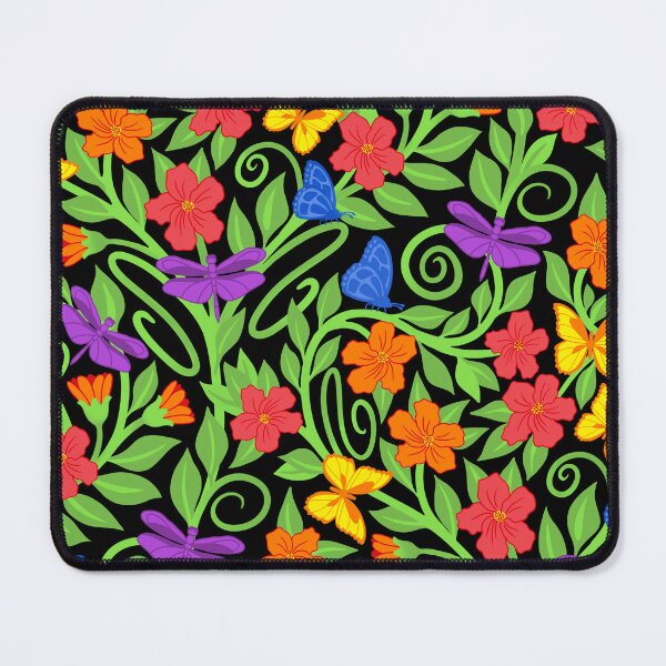 Item preview, Floral fiesta colors on black designed and sold by MarySchwindt.