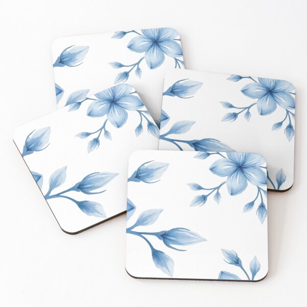 Item preview, Blue Floral Watercolor Print designed and sold by ArtfullyRooted.