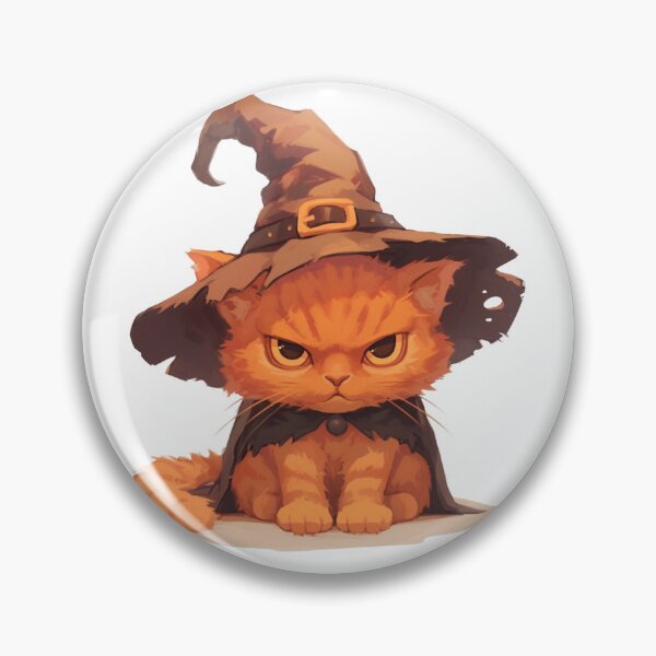 Item preview, Cat in witch hat designed and sold by MendaciousMina.