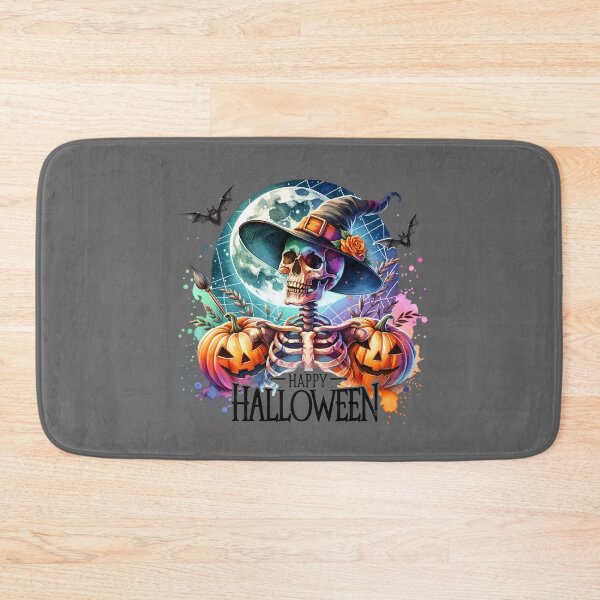 Item preview, Moonlit Fright – Skeleton and Pumpkins Halloween Night designed and sold by artedigital99.
