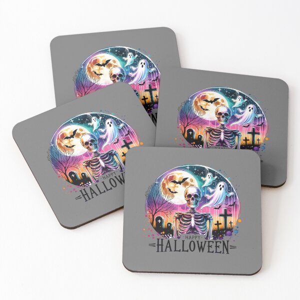 Item preview, Ghostly Gathering – Skeleton and Spirits Halloween Design designed and sold by artedigital99.