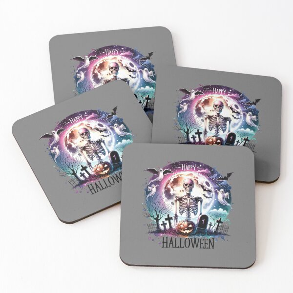 Item preview, Ghostly Gathering – Skeleton and Spirits Halloween Design designed and sold by artedigital99.