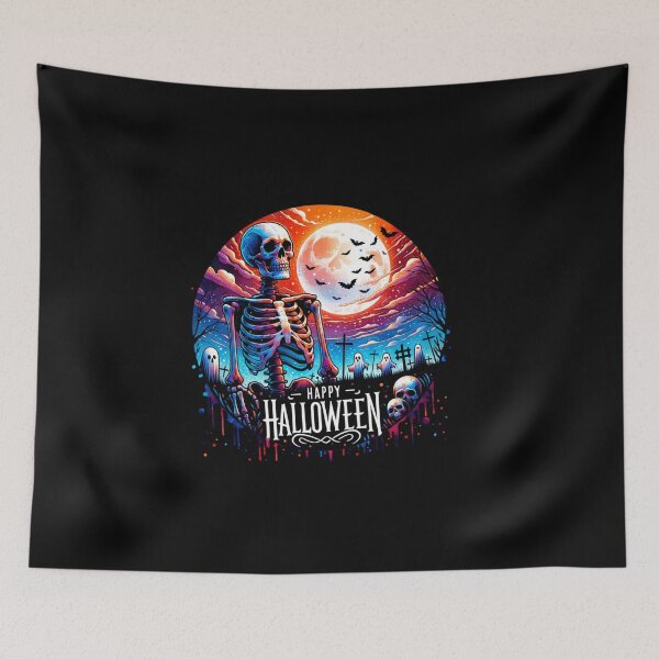 Item preview, Ghostly Gathering – Skeleton and Spirits Halloween Design designed and sold by artedigital99.