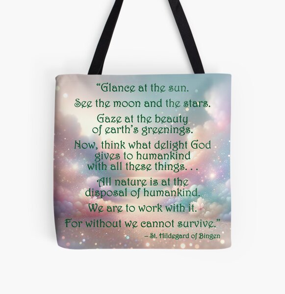 Vista previa del artículo con la obra «Cita de Santa Hildegarda de Bingen», diseñado y vendido por HippieLivysShop.