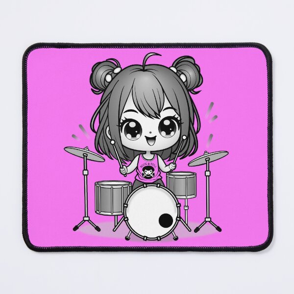 Item preview, kawaii girl drummer musician designed and sold by ITSAGIRLSWORLD2.