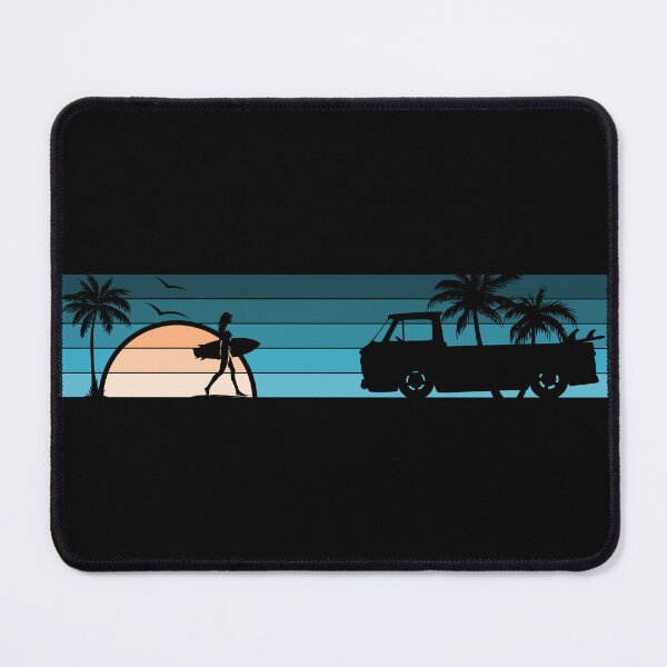 Item preview, Corvair Rampside Loadside Surfer Girl Sunset Beach Vintage Style Cyan Peach designed and sold by FlatSixGraphics.