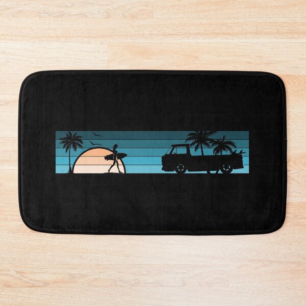 Item preview, Corvair Rampside Loadside Surfer Girl Sunset Beach Vintage Style Cyan Peach designed and sold by FlatSixGraphics.