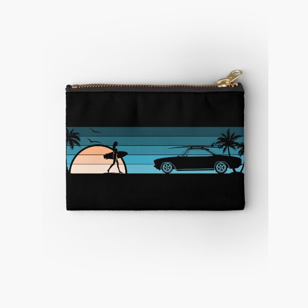 Item preview, 1965 1966 1967 1968 1969 Corvair Coupe Surfer Girl Sunset Beach Vintage Style Cyan Peach designed and sold by FlatSixGraphics.