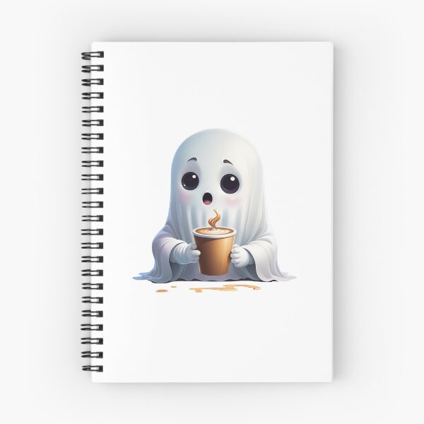 Item preview, Cute Ghost Drinking Coffee designed and sold by Cutesy Bubble.
