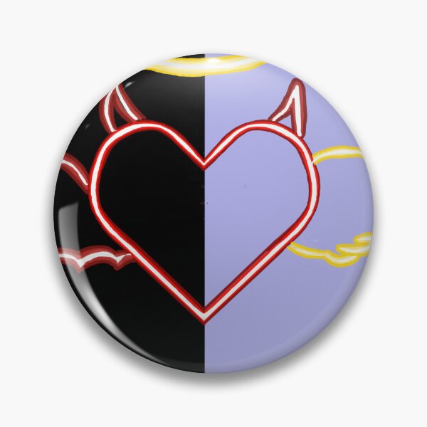 Item preview, Devil/angel heart with black and purple background designed and sold by Doodle-Creation.