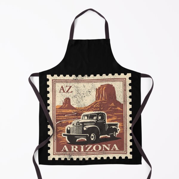 Item preview, Arizona Sandstone Buttes with Pickup Truck Vintage Stamp designed and sold by Automotive Art by Greg.