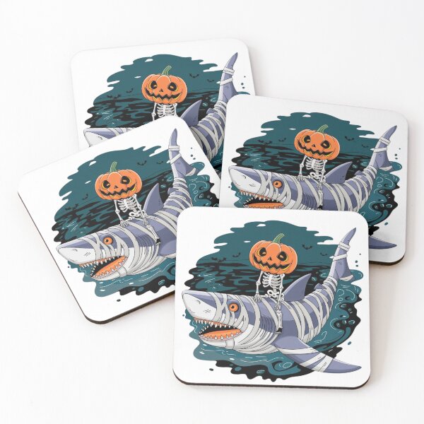 Item preview, Skeleton Riding Mummy Shark  Halloween Pumpkin Helmet Funny designed and sold by loseanddreamer.