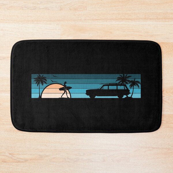 Item preview, Corvair Lakewood Wagon Surfer Girl Sunset Beach Vintage Style Cyan Peach designed and sold by FlatSixGraphics.