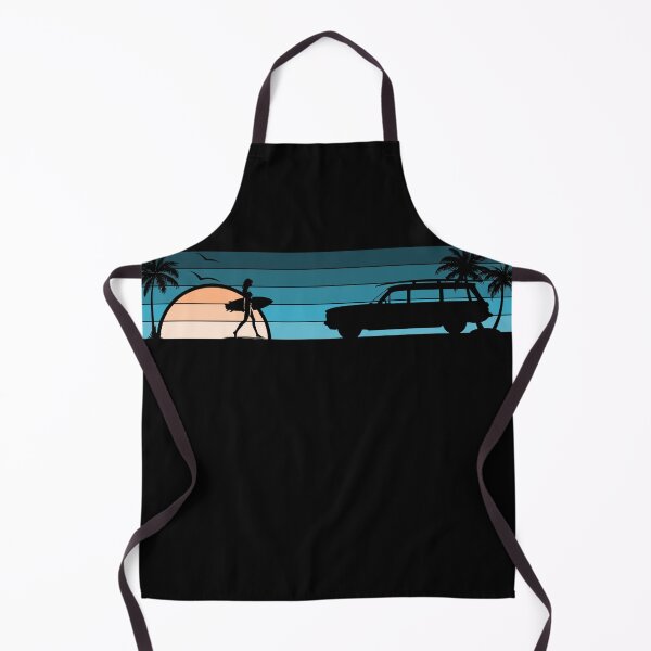 Item preview, Corvair Lakewood Wagon Surfer Girl Sunset Beach Vintage Style Cyan Peach designed and sold by FlatSixGraphics.