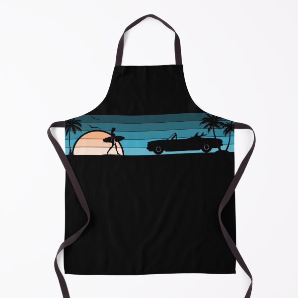 Item preview, Corvair Early Model Convertible 1962 1963 1964 Surfer Girl Sunset Beach Vintage Style Cyan Peach designed and sold by FlatSixGraphics.