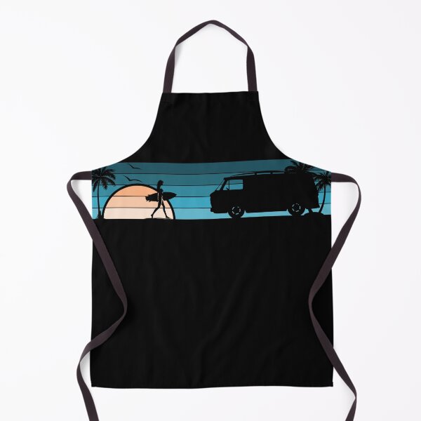 Item preview, Corvair Corvan Surfer Girl Sunset Beach Vintage Style Cyan Peach designed and sold by FlatSixGraphics.