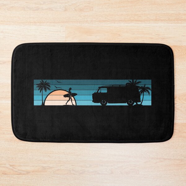 Item preview, Corvair Corvan Surfer Girl Sunset Beach Vintage Style Cyan Peach designed and sold by FlatSixGraphics.