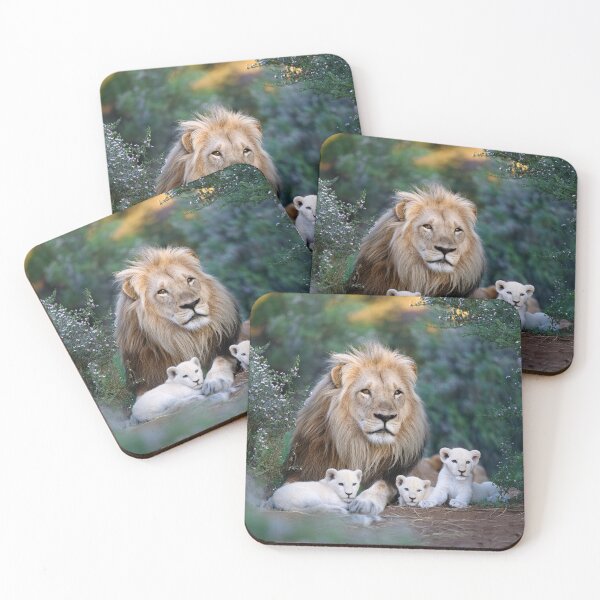 Item preview, A lion with his white cubs in the jungle. designed and sold by Karine Dupras.