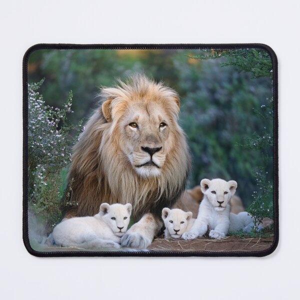 Item preview, A lion with his white cubs in the jungle. designed and sold by Karine Dupras.