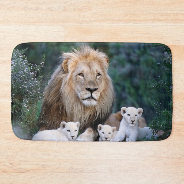 Item preview, A lion with his white cubs in the jungle. designed and sold by Karine Dupras.
