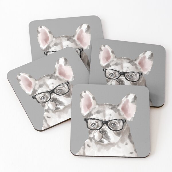 Item preview, Merle French Bulldog Wearing Glasses  designed and sold by beastieboutique.