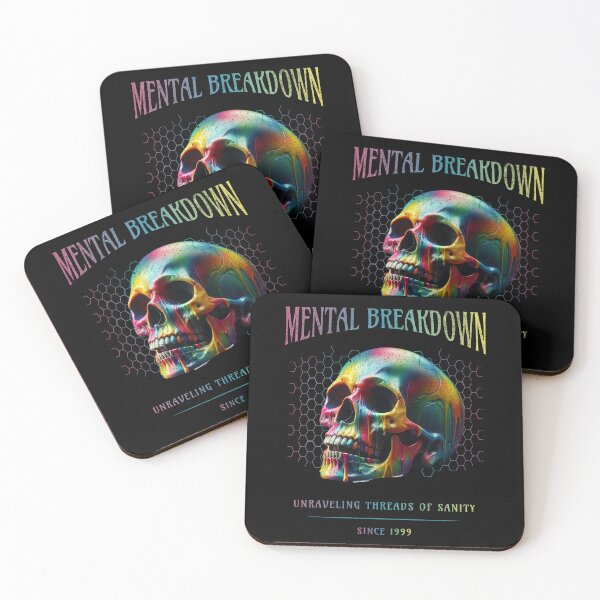 Item preview, Mental Breakdown Colorful Painted Skull designed and sold by taratops.