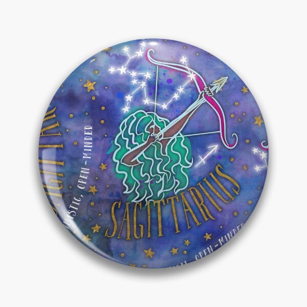 Item preview, Sagittarius: November 22 - December 21. Sagittarius Zodiac non directional print in alcohol ink and watercolor with simulated gold glitter accents. designed and sold by KariSmithDes.