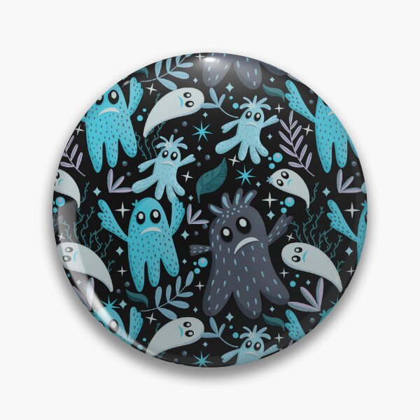 Item preview, The cute little ghost pattern - gray and mint designed and sold by Kaushlydraw.