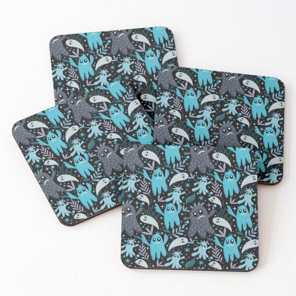 Item preview, The cute little ghost pattern - gray and mint designed and sold by Kaushlydraw.