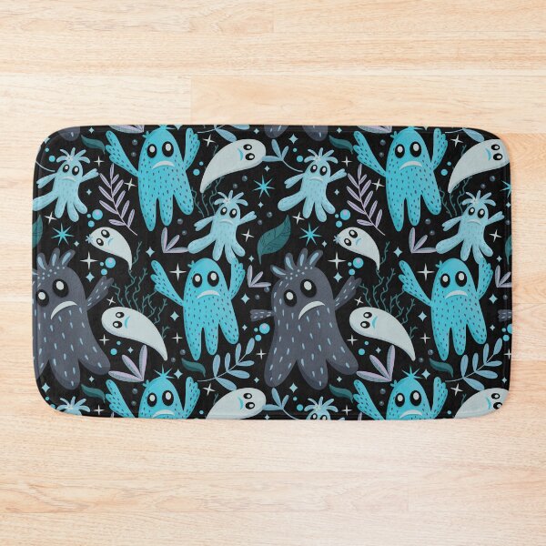 Item preview, The cute little ghost pattern - gray and mint designed and sold by Kaushlydraw.