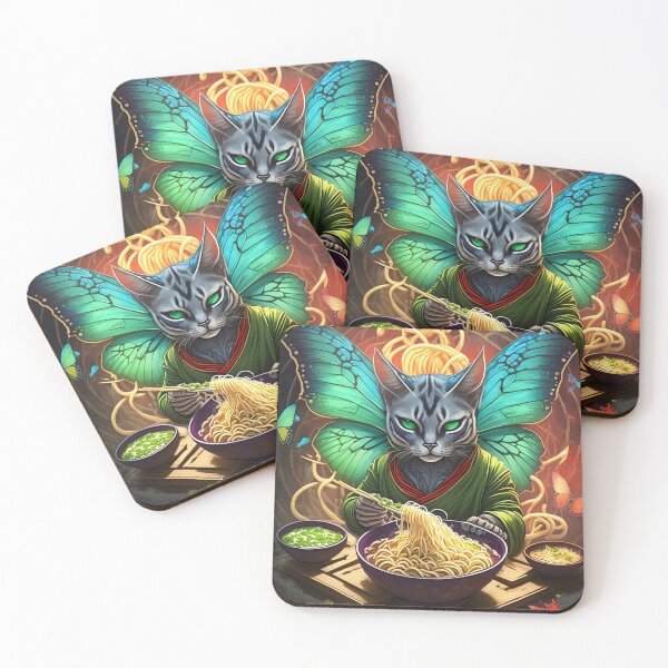 Item preview, Mystical Feline Feast The Butterfly Cat and Noodles designed and sold by Luvahawb.