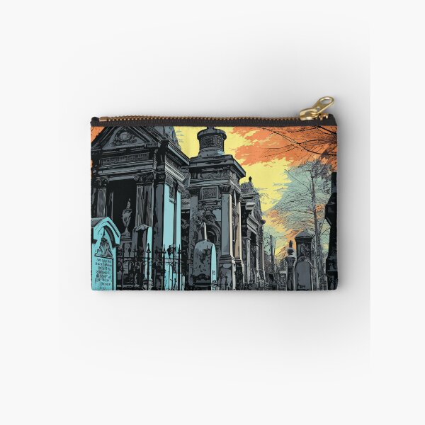 Item preview, Pere Lachaise Cemetery Poster Halloween Graveyard Wall Print  designed and sold by GravNReflection.