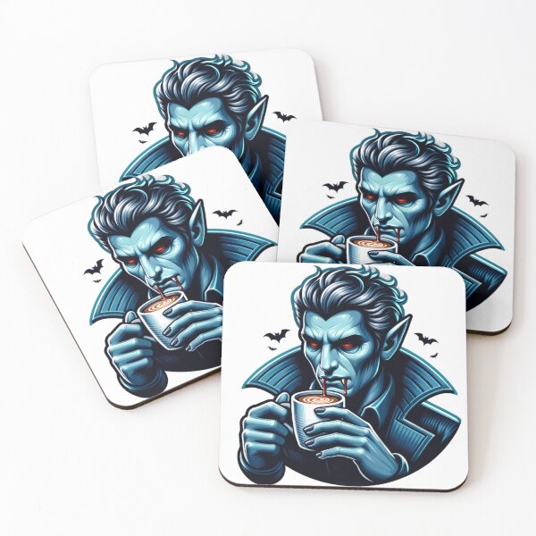 Item preview, Vampire Drinking Coffee T-shirt Sticker designed and sold by Travelcases.