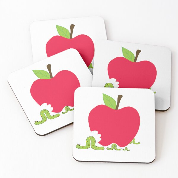 Item preview, Worms, apples, paintings, red, green, yellow. designed and sold by Wunnipaogtun.