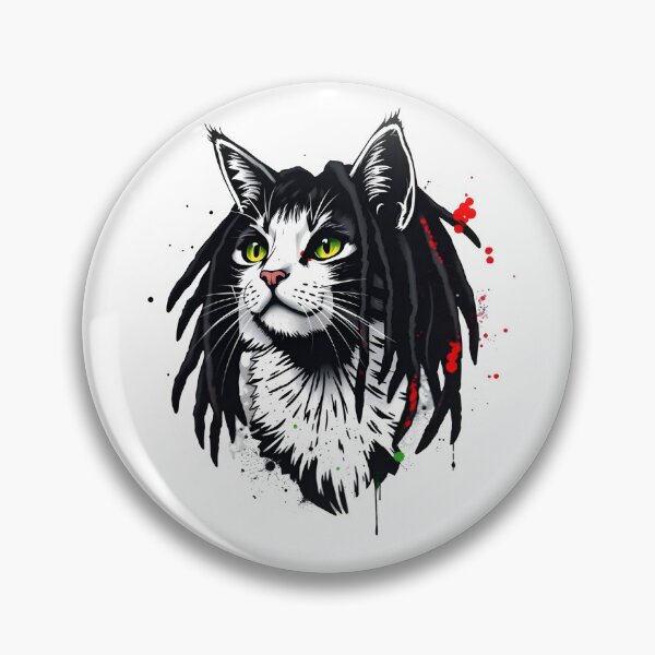 Item preview, Rasta Cat Grunge Art – Acid-Wash Minimalist Design with Distressed Vibe designed and sold by puurfectcat.