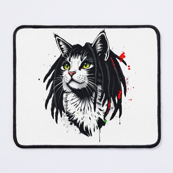Item preview, Rasta Cat Grunge Art – Acid-Wash Minimalist Design with Distressed Vibe designed and sold by puurfectcat.
